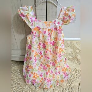 Nannette Floral Dress with Pink and Green Accents